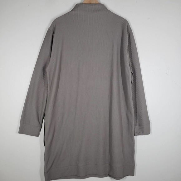 NEW Garnet Hill Organic Cotton Ribbed‎ Cocoon Dress XL Grey Taupe NWT - Picture 6 of 10